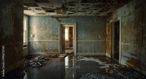 Apartment in need of mold removal and floor restoration post flooding