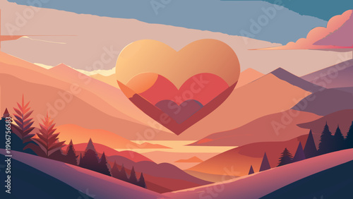 winter landscape with mountains