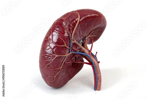 Human Kidneys Medical Anatomy on White Background