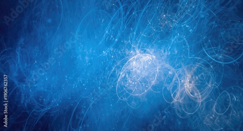 Blue abstract textured background with motion blurred holiday lights