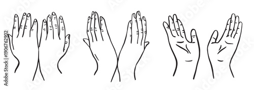  hands sketch drawn in doodle style vector illustration