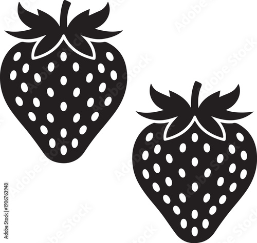  Strawberry Icon, which features a single, perfectly ripe strawberry with a detailed depiction of its shape and leaves