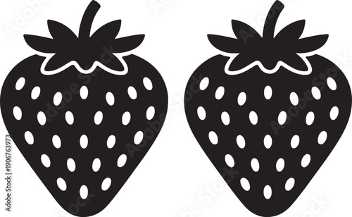  Strawberry Icon, which features a single, perfectly ripe strawberry with a detailed depiction of its shape and leaves