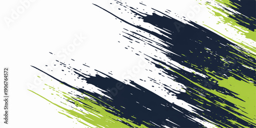 An abstract black ink splash and watercolor splatter pattern creates a dark grunge vector background texture with a dirty paint stain frame and central space for text design