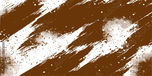 Abstract grunge coffee beans background design featuring artistic black ink splatters and liquid chocolate paint stains on a textured vector illustration banner