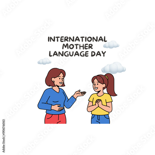 International Mother Language Day. 21st February Language Day post shows diverse group of people representing different cultures along with greetings in various languages like Hello, Bonjour.



