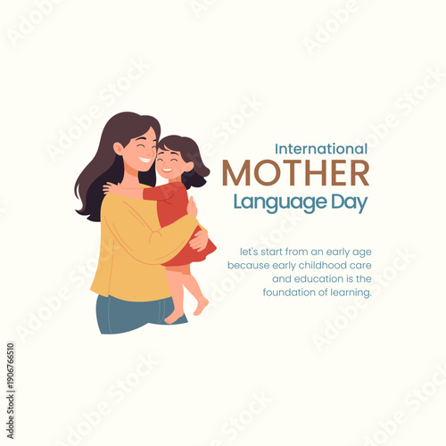 International Mother Language Day. 21st February Language Day post shows diverse group of people representing different cultures along with greetings in various languages like Hello, Bonjour and Ciao