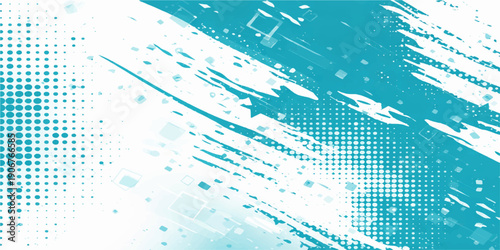 Abstract blue grunge background vector with paint splash texture and light dots pattern for watercolor ink art banner backdrop