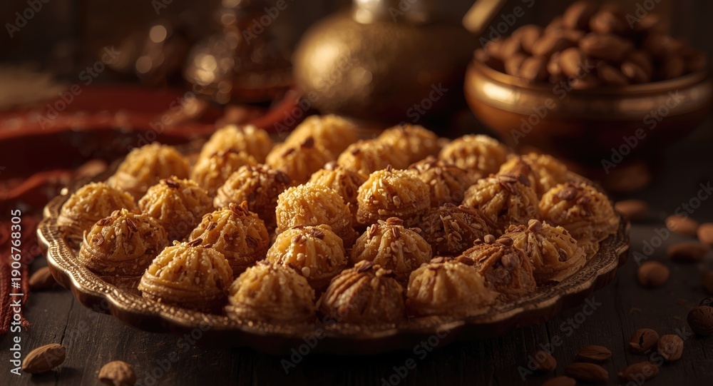 Fototapeta premium Classic almond sweets forming an essential part of Moroccan cuisine