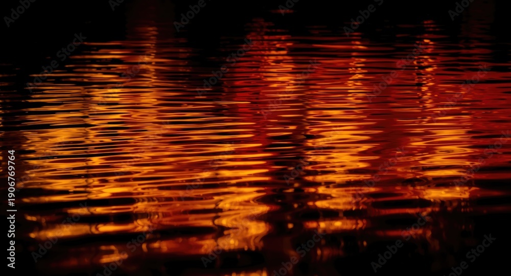 Naklejka premium High resolution fire reflections on water for retouching and creative compositing use