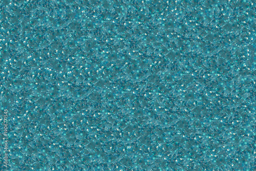 Obraz premium Teal blue glitter texture background with sparkling metallic particles, shimmering festive surface, abstract pattern