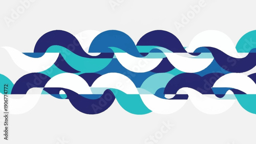 Abstract Waves Pattern in Blue and Teal Colors.