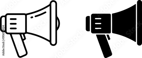 Black and white megaphone communication announcement 2