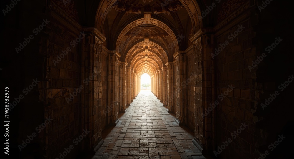 Obraz premium Ivory tower passageway leading to realms of awe and mystery