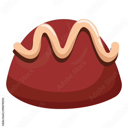Pudding Dessert Illustration with Sauce
