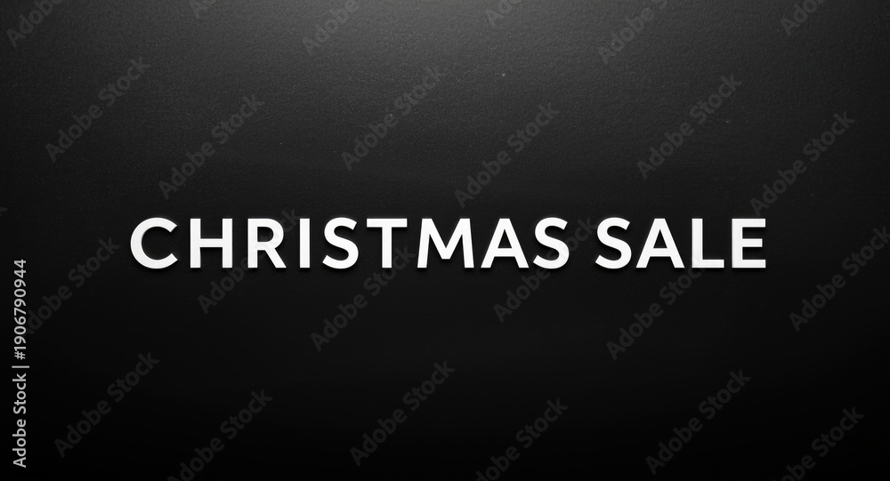 Obraz premium Christmas sale announcement text arranged on a clean black background