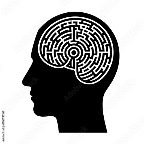 Brain Maze Icon Vector Graphic For App Interface Design