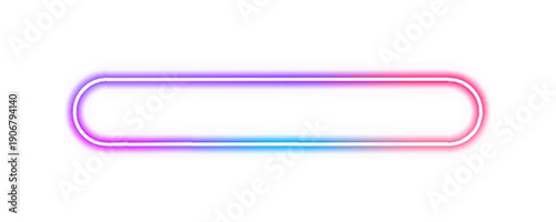 Glowing neon rectangle with soft luminous gradient. Perfect for banners, posters, and digital designs. Vector luminous illustration PNG.