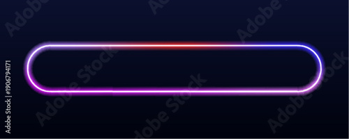 Gradient neon rectangular frame with soft luminous edges. Perfect for digital posters, banners, and abstract designs. Vector luminous illustration PNG.