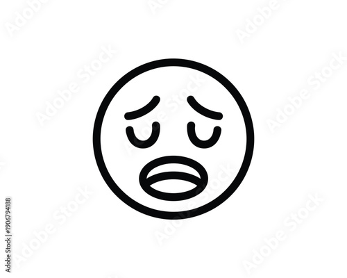 A frustrated emoticon face with a frowning expression on a white background