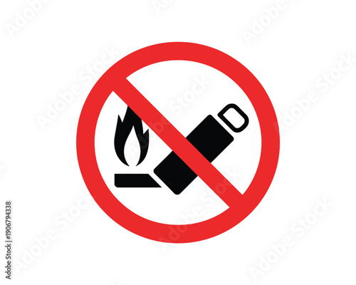 A red circle with a line through it indicates no smoking allowed in this area.