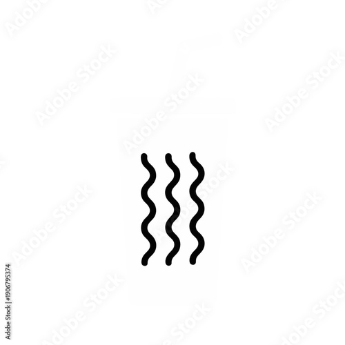 Hot Beverage Icon With Straw And Steam Lines