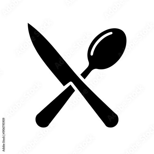 Knife And Spoon Crossed Dining Utensil Icon