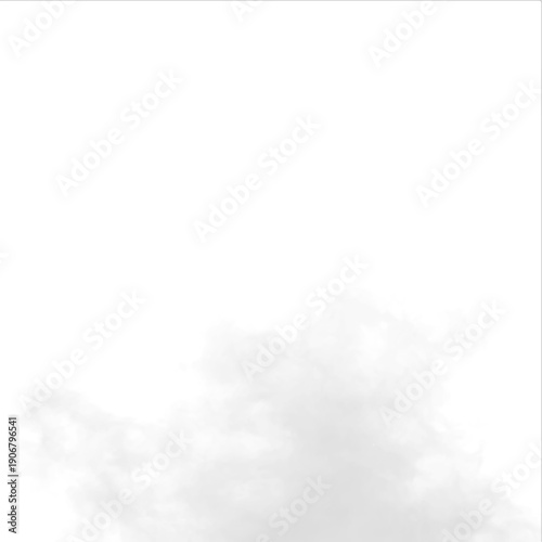 Grey smoke rises first, smoky sparks from fire burning flame beneath cloud. Vapor thickens into fog; thunder drives storm through mist and steam, forming realistic atmospheric phenomena. PNG vector.