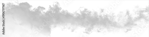 Grey smoke spreads through mist, steam, smoky fire burning flame, defining realistic atmospheric phenomena. Vapor swirls around cloud during storm surge, thunder echoing deep. PNG vector.