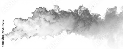 Mist drifts over white cloud, vapor twisting with storm energy. Grey smoke swirls alongside steam, smoky fire burning flame sparks. Atmospheric phenomena create realistic thunder, fog, storm textures.