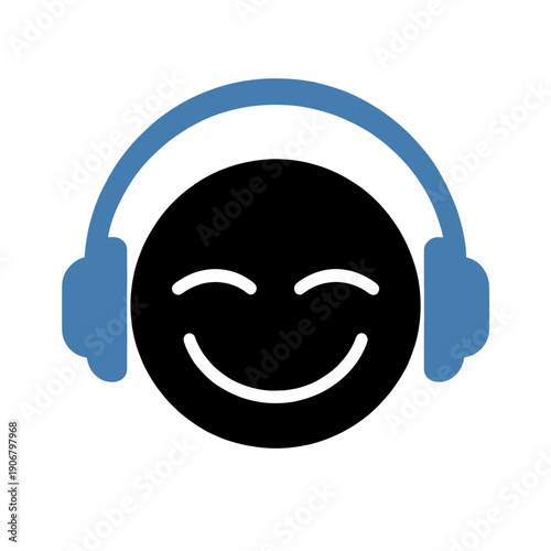 Smiling Face With Headphones Icon
