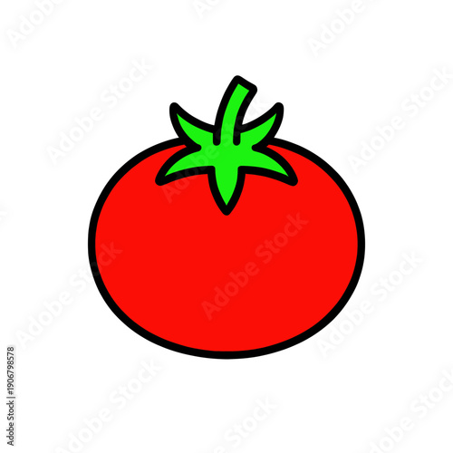 Tomato Fruit Icon Flat Red Vegetable Graphic Design