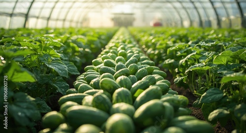 Greenhouse grown organic cucumbers resulting in top quality harvest and captivating visual content