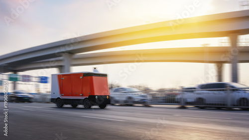 Wallpaper Mural Driverless, autonomous, unmanned delivery vehicle, automation, background; Torontodigital.ca