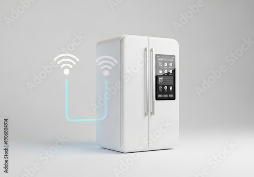Smart refrigerator with Wi-Fi connectivity.