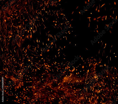 A black background with a lot of fire and smoke