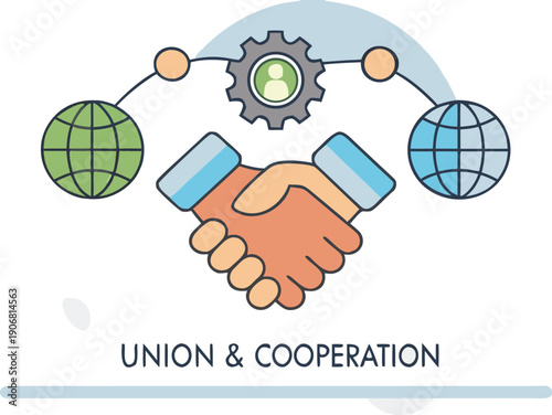 A 3d global business network concept featuring a hand holding the planet earth with web communication icons and internet technology symbols for a world map design