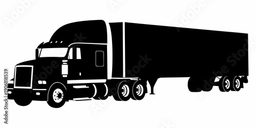 Commercial Fleet Semi-Truck and Construction Tipper Silhouette Collection