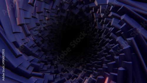 Blue  3d Scarry Tunnel Animation