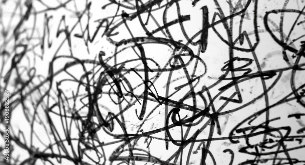 Obraz premium Collection of messy hand drawn black squiggly lines and scribble doodles