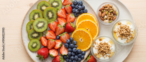 Wallpaper Mural Healthy Snack Plate with Fruits and Nuts Torontodigital.ca