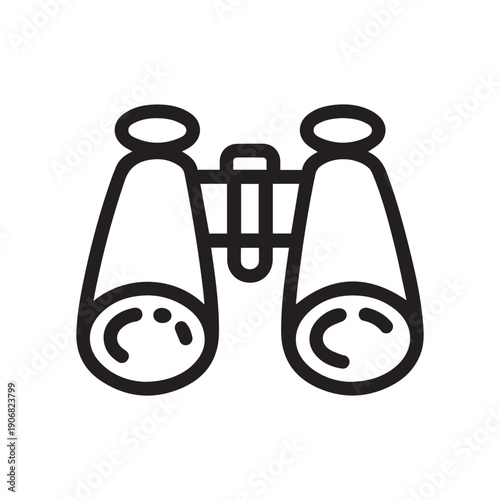 Minimalist Binoculars Vector Icon for Travel Adventure Sightseeing and Outdoor Exploration Design