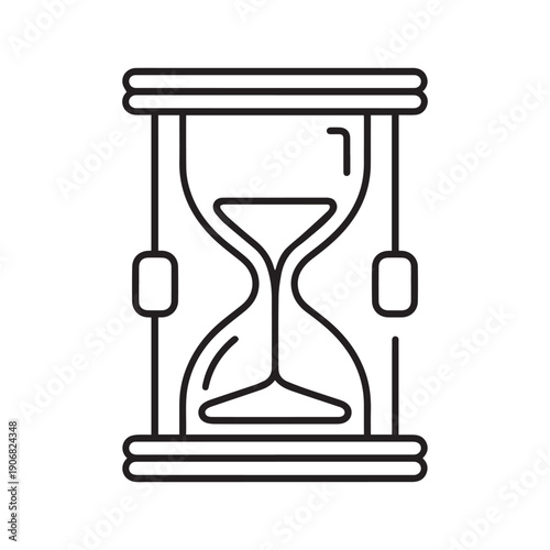 Vintage Hourglass Vector Icon for Time Measurement Countdown and Retro Productivity Design