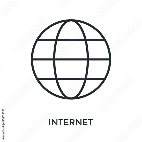 Internet Icon Outline Style. Vector Illustration For Graphic Design