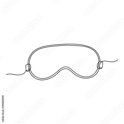 Minimalist sleeping eye mask line art — rest sleep mental health relaxation icon vector