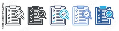 Evaluation icon set multiple style collection
