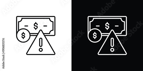 Financial risk Icon Sheet Black And White