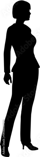 Silhouette of Confident Female Professional Standing in Business Attire