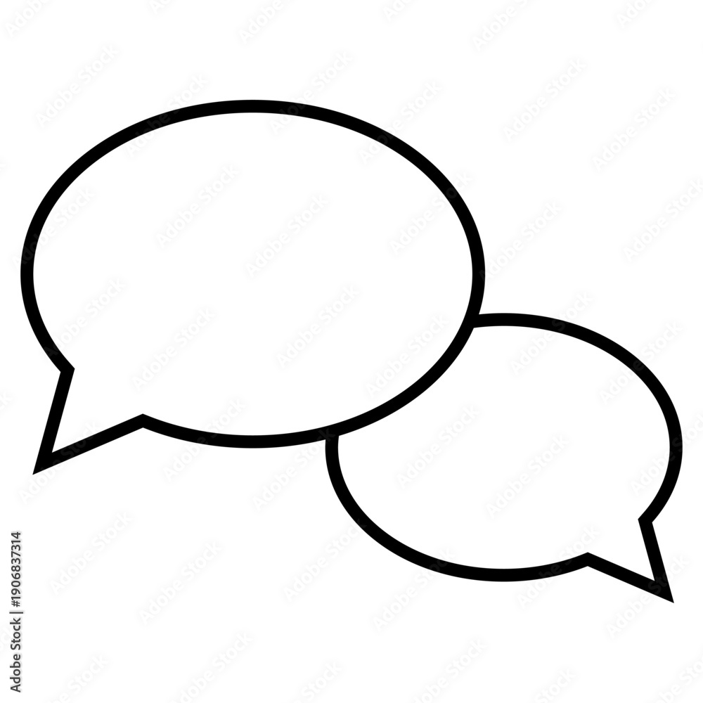 Naklejka premium Speech bubble vector icon. Chat Illustration sign. Correspondence symbol. text logo.