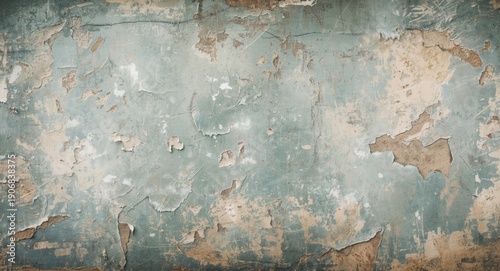 Backdrop featuring aged wall with peeling paint texture and clear copy space